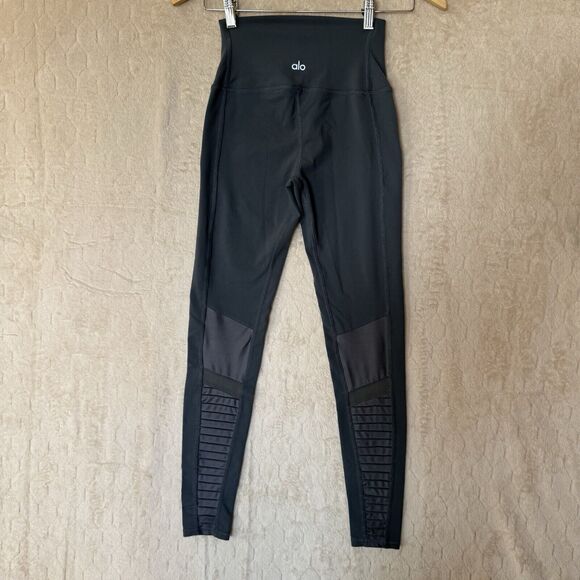 Alo Yoga Leggings Womens XS (2-4)‎ Gray High Waisted Moto Gym Running Athleisure - Picture 15 of 16